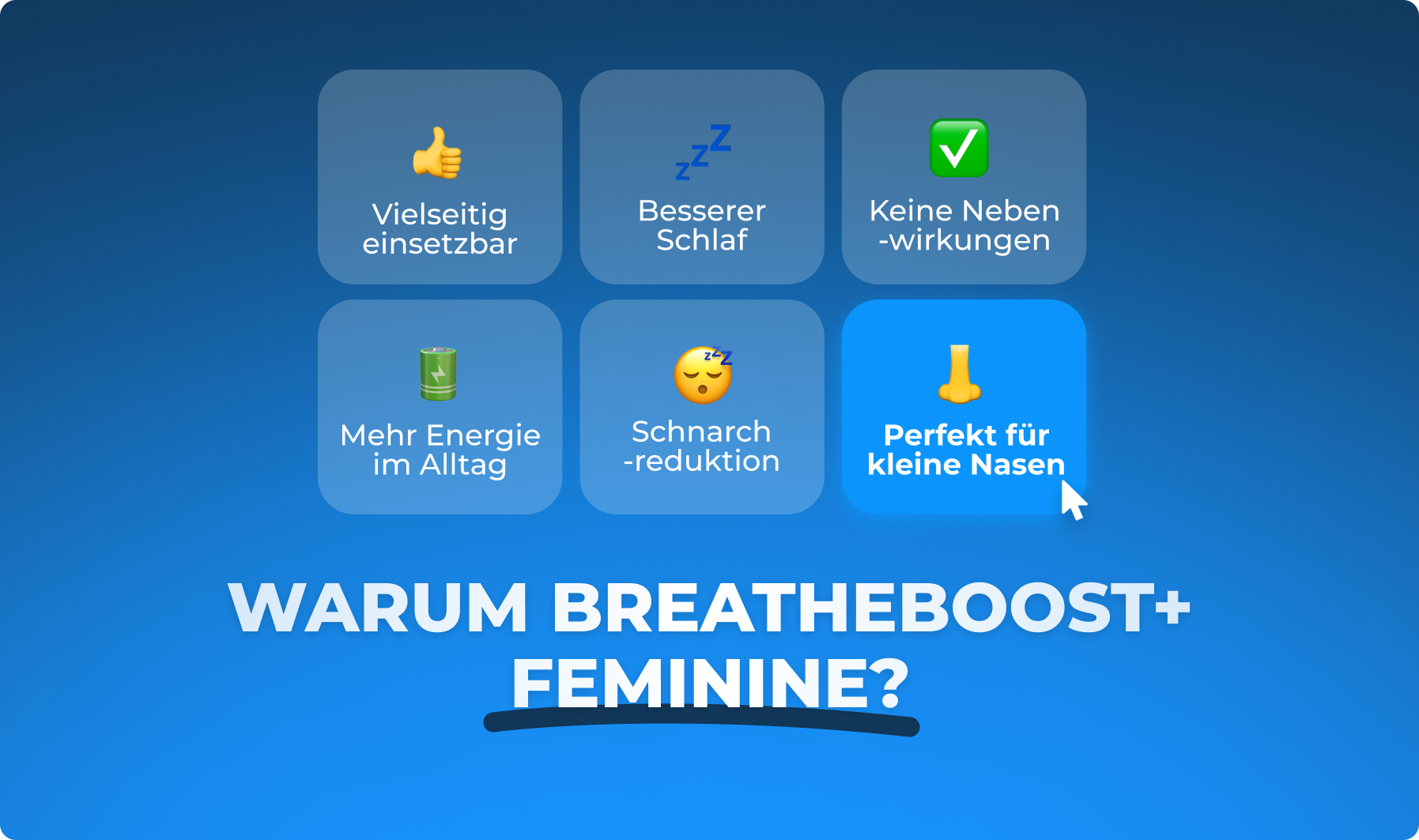 Warum BREATHEBOOST+ FEMININE Nasenpflaster?