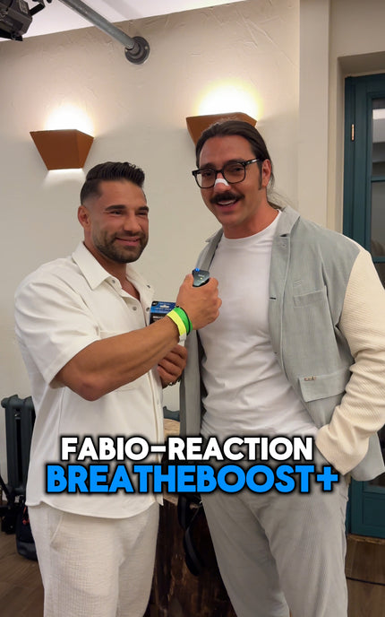 <strong>Fabio</strong> - Mit BREATHEBOOST+ kann ich tatsächlich im Alltag und beim Sport besser atmen. Meine Freundin wird auch berichten.